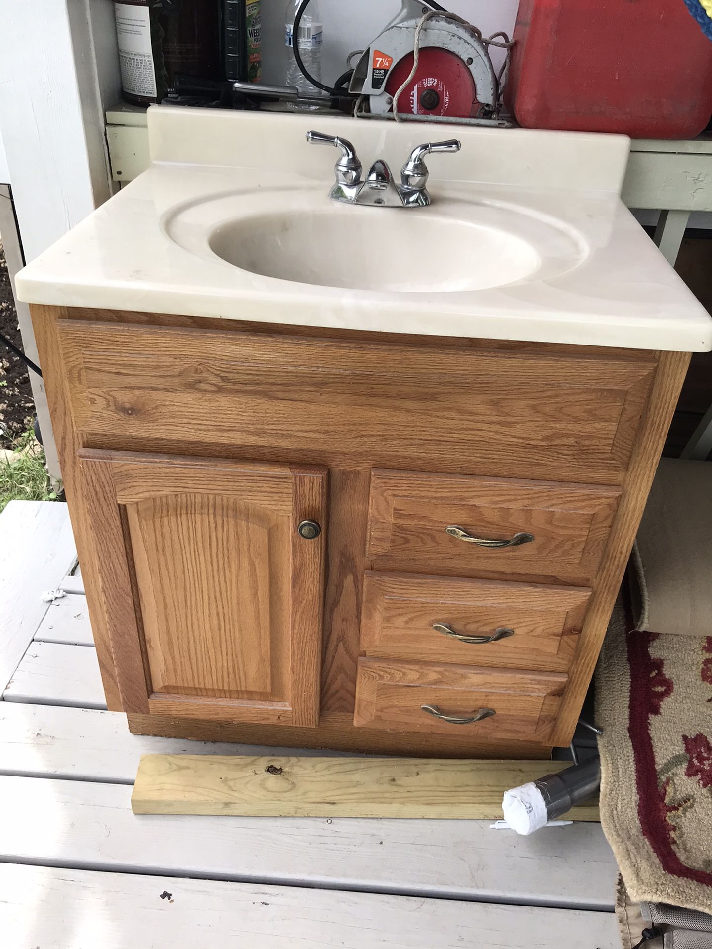 All wood bathroom vanity