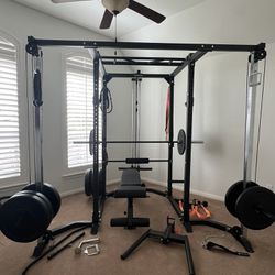 Bells of Steel Manticore Power Rack w/ Accessories, Plates, Bench, & Barbell