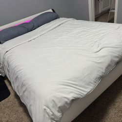 Queen Bed With Mattress, L Shaped Desk And Gaming Chair 