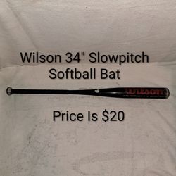 Wilson 34" Slowpitch Aluminum Softball Bat (Price Is $20)