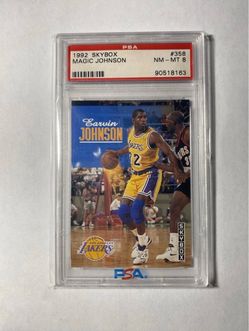 1992 Skybox Magic Johnson #358 PSA 8