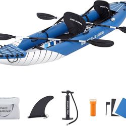 ProMarine Inlatable Kayak Deluxe Oar Included, Blow up Touring Kayak Set,with Adjustable Seat and Pump,Lightweight and Portable,Paddles and Bag