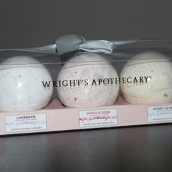 NEW Wrights Apothecary Three Bath Bomb Set The Body Shop Shower Lotion Skincare