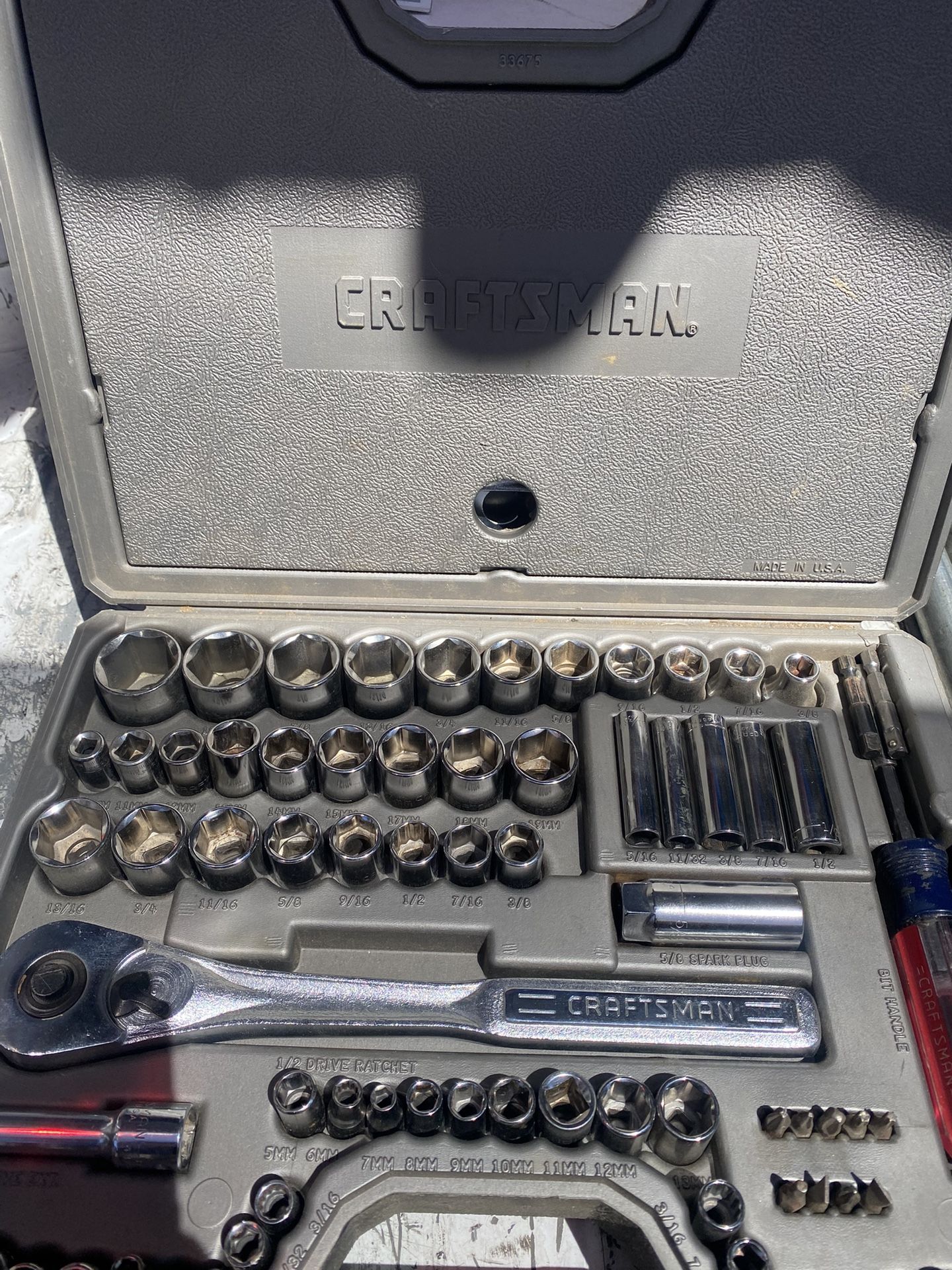 Vintage 1990's Craftsman 76pc Metric & SAE Socket Set 1/4" 3/8" 1/2" MADE IN USA