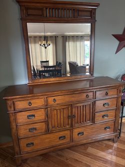 Wood Dresser/Buffet with Mirror