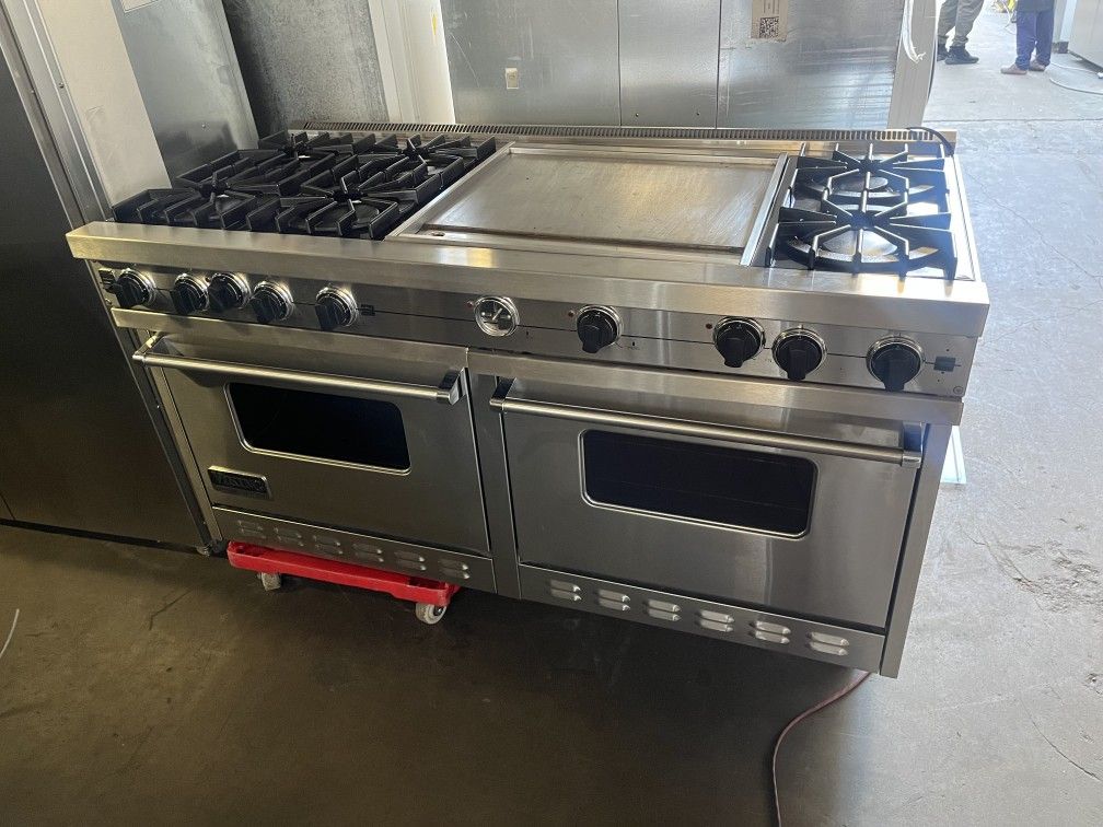 60" VIKING PROFESSIONAL STOVE STAINLESS DOUBLE OVEN GAS RANGE