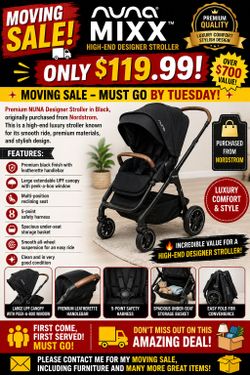 Nuna  MIXX -  HIGH-END DESIGNER STROLLER – ONLY $149.99!
✨ MOVING SALE – MUST GO by TUESDAY! ✨
Premium NUNA Designer Stroller in Black, originally pur