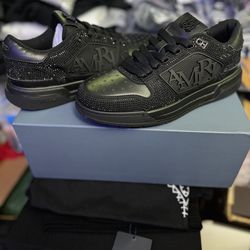 Amiri low top all black with rhinestones size 44