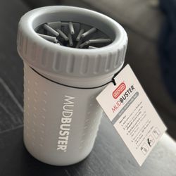 MudBuster Portable Pet Paw Cleaner, Light Gray, Medium