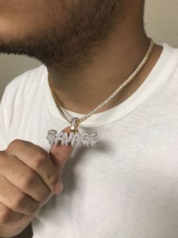 Iced out Pendant Savage with tennis chain