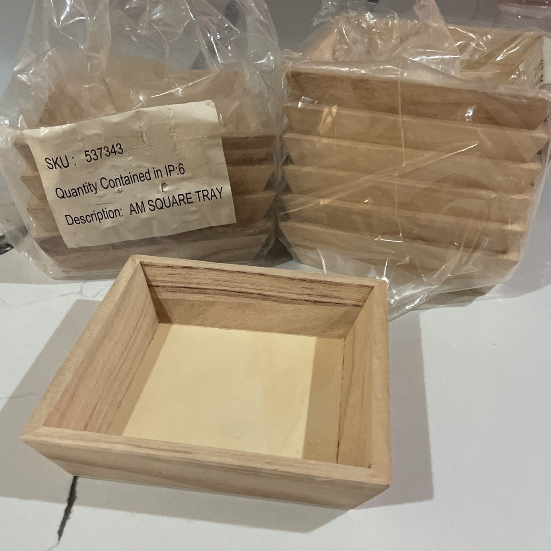 Square Trays Unfinished Wood