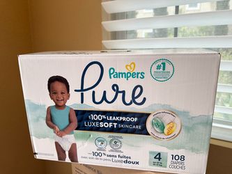 Pampers Pure Size 4 Diapers -  108 Count (unopened box)