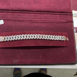 10k Two Tone Cuban Bracelet 