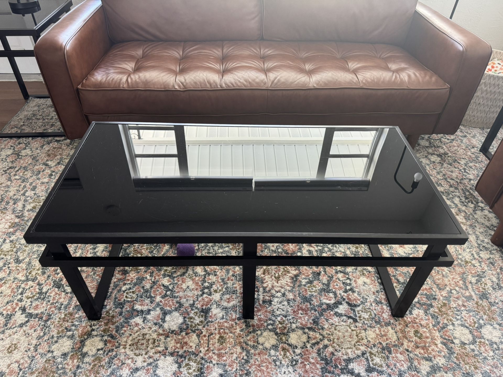Glass Coffee Tables and 2 End Tables