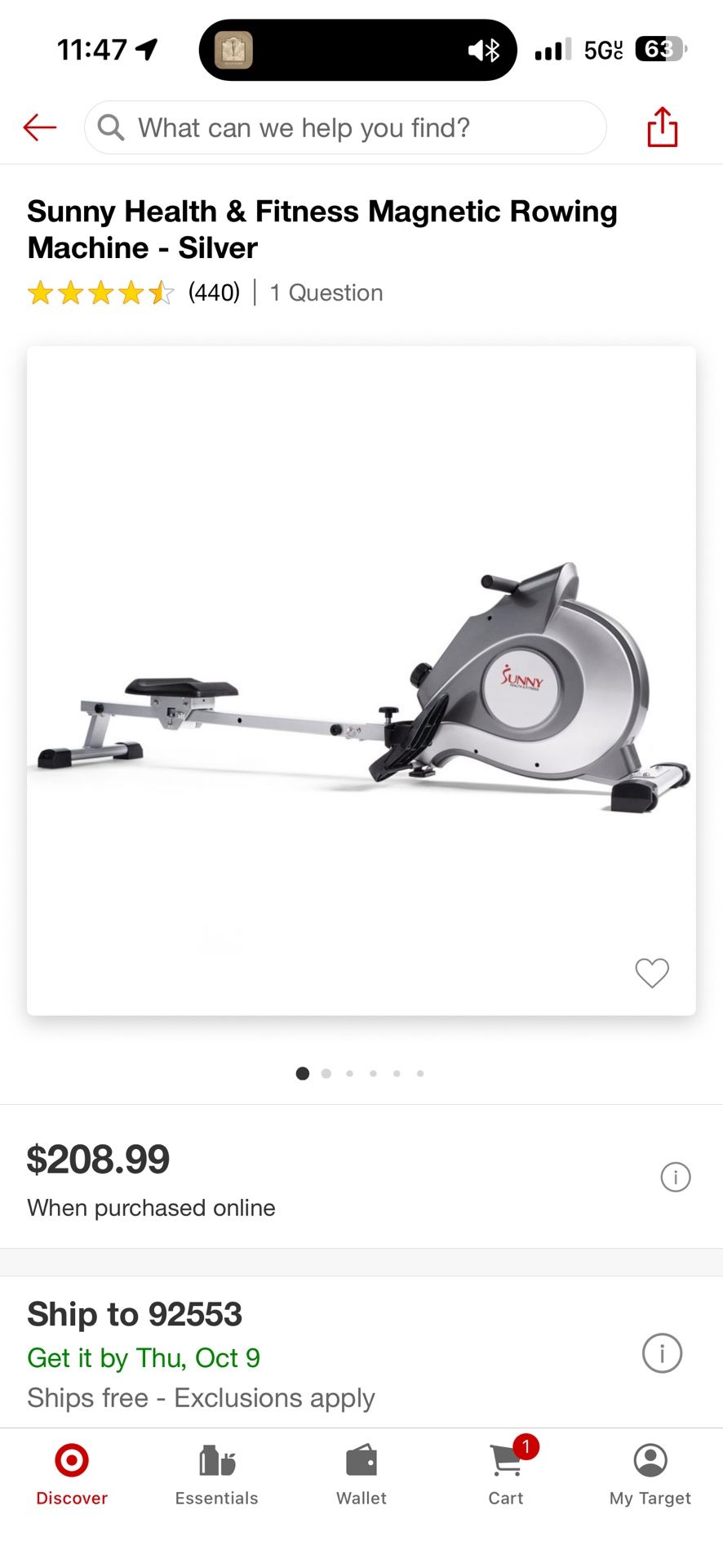 Sunny Health & Fitness Row Machine