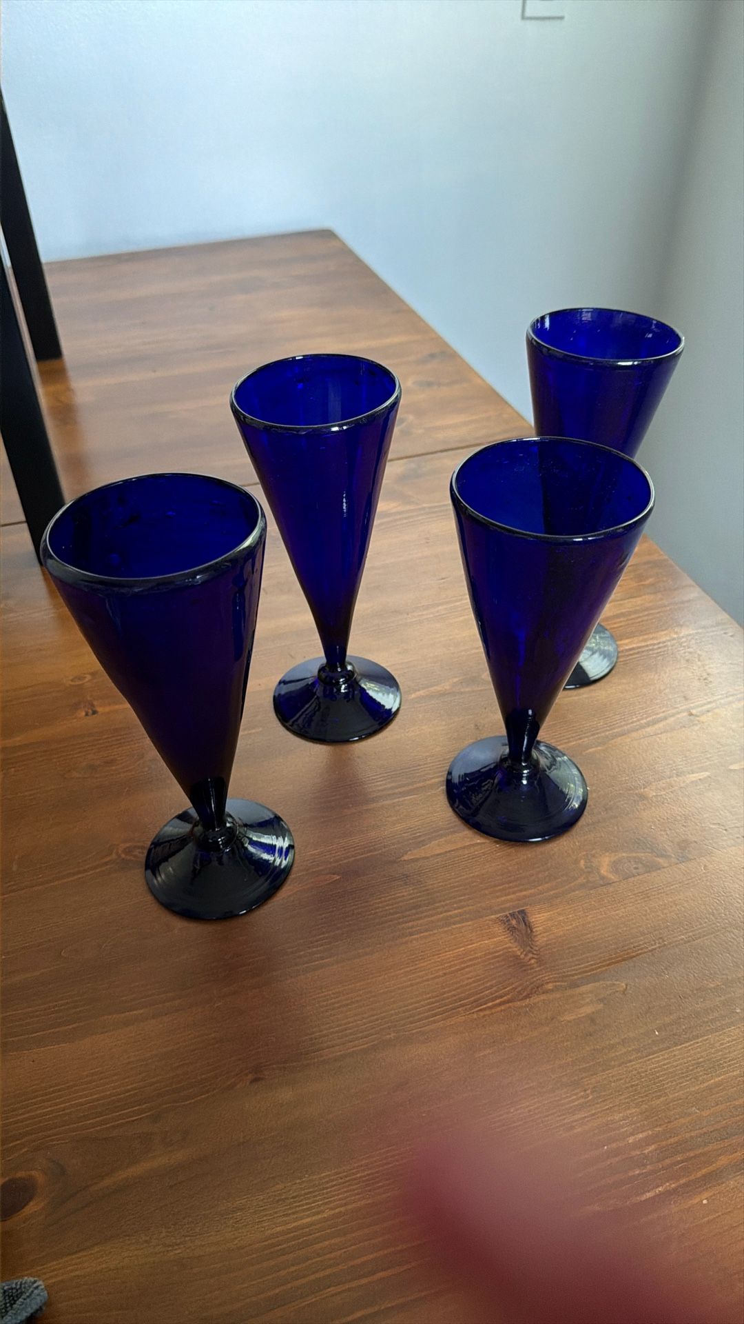 Vintage Cobalt Blue Wine Glasses 