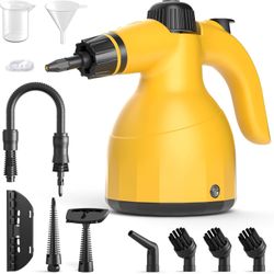 Handheld Steam Cleaner: Multi-Surface Steamer with 10 PCS Accessories Pressurized Natural Steam Cleaner for Home Cleaning Dirt, Grease, Grout, Tile, F