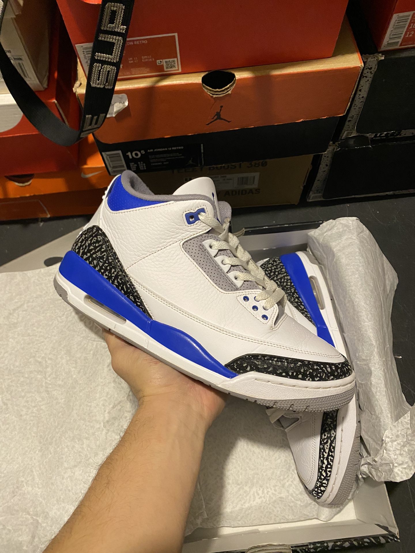 Jordan Racer Blue 3s size 10 USED But Clean