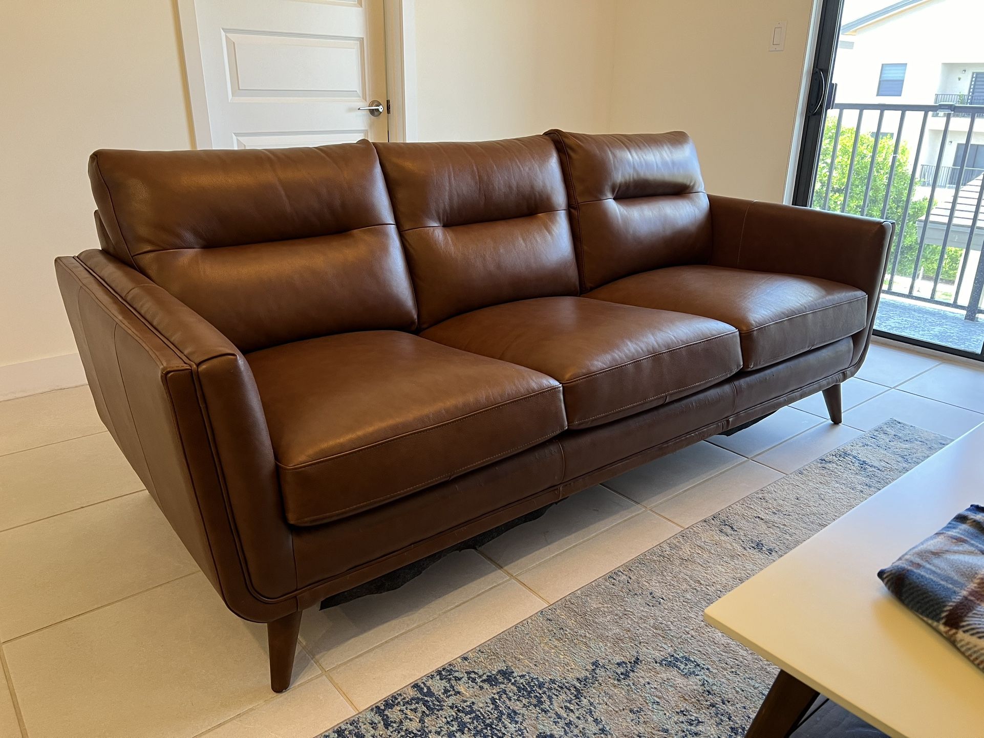 84” Leather Sofa