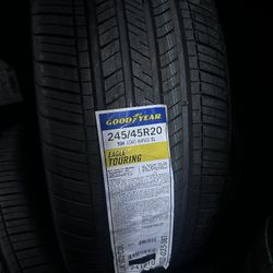 SET OF NEW TIRES 245/45/20 GOODYEAR EAGLE TOURING INCLUDING MOUNT AND BALANCE 