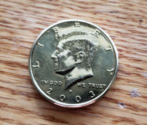 2003 24k gold-plated Kennedy Half Dollar UNCIRCULATED JFK Coin