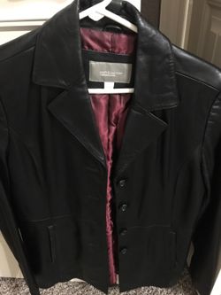 Womens Black Leather Jacket Size Small