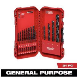 Milwaukee Black Oxide Twist Drill Bit Set (21-Piece)
