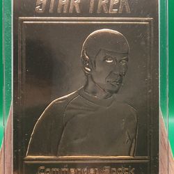 Commander Spock Star Trek 2001 Danbury Mint 22Kt Gold Card, NM