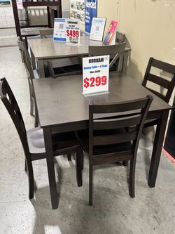 BEAUTIFUL DINING TABLE + CHAIRS – Take Home Today!