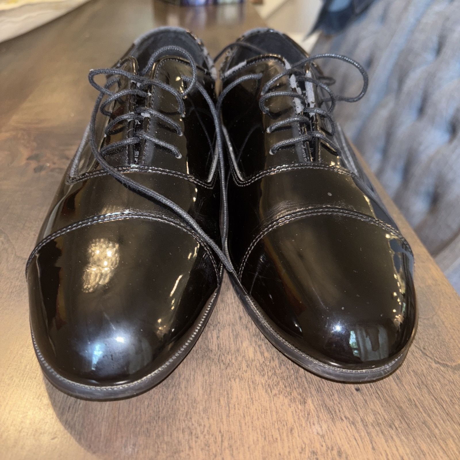Perry Ellis Shiny Black Dress Shoes Size 10