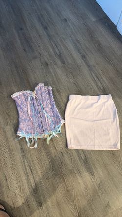 Corset and mini skirt