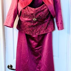 Jordan Fashions Caterina Collection Mother Of The Bride Prom Homecoming Long Sequined Dress W Bolero Jacket In Rose 🌹