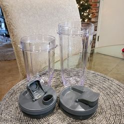 Ninja Blender Cups. Large And Small Sizes. W/lids NEW