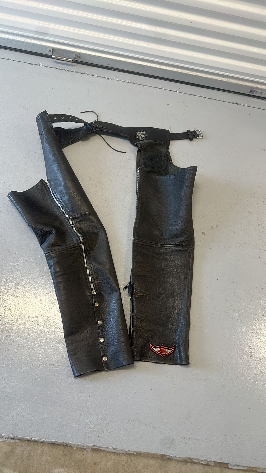 Leather Motorcycle Chaps XL 