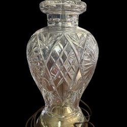 Vintage Mid-Century Cut Crystal Ginger Jar Shaped Lamp
