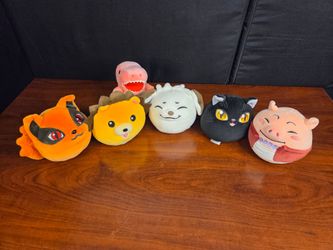 ​🧸 Lot of 6 Anime & Character Plushies (Naruto, Bleach & Pink T-Rex) 🧸