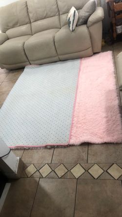 Washable 108” x 72” Pink Fluffy Shag Area Rug