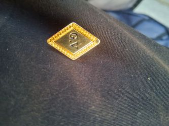 Gold-Tone Diamond Shape Lapel Pin versace