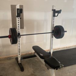 Fitness Gear Bench/squat Rack,Ethos Barbell Set 