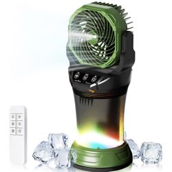 NEW Portable Misting Fan with Remote & 30000mAh Rechargeable Misting Fans for Outside Patios Camping Beach & Workshops Mist Fan Portable for Outdoor/I