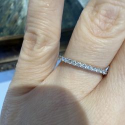 14K White Gold Natural Diamonds Ring Band 