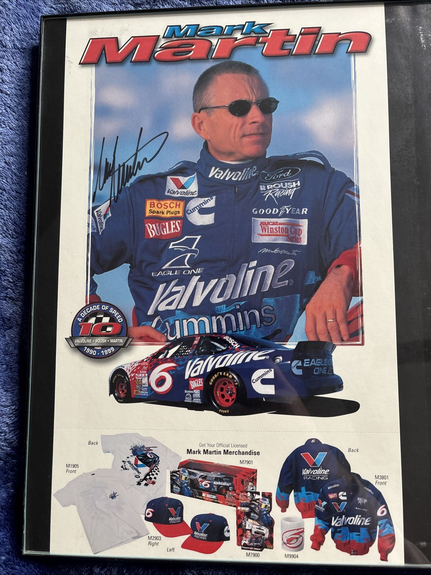 Mark Martin Autographed Merchandise Ad (framed)