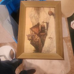 Patricia Ross Framed Artwork Old