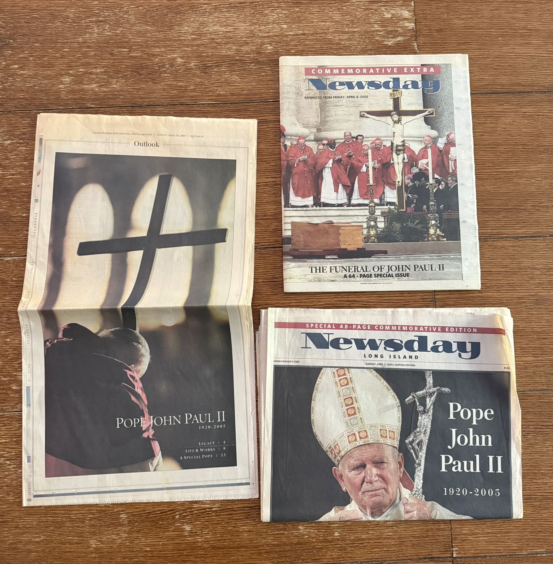 2005 Newsday Paper Pope John Paul II