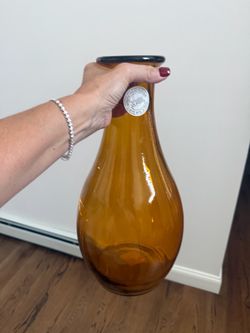Brown glass vase
