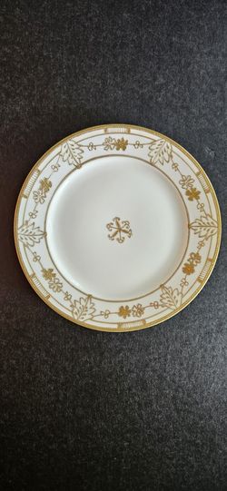 Nippon Hand painted White With Gold Trim, 7 1/2 inch