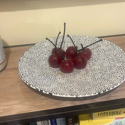 Murano Glass Cherries With Dish 
