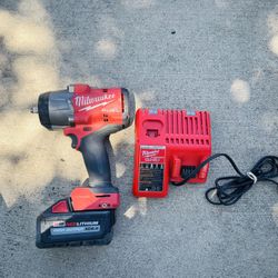 Milwaukee 2967-20 is an M18 FUEL 1/2" High Torque Impact Wrench, With Battery And Charger 