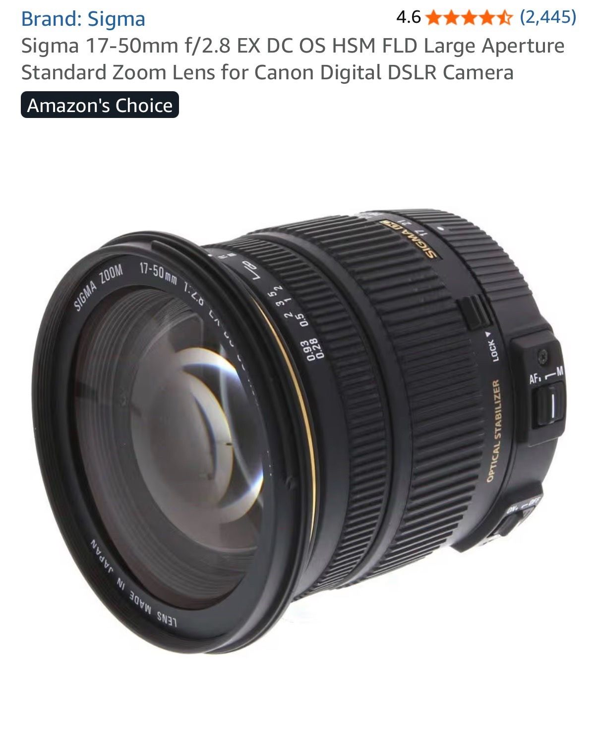 Sigma 17-50mm f/2.8