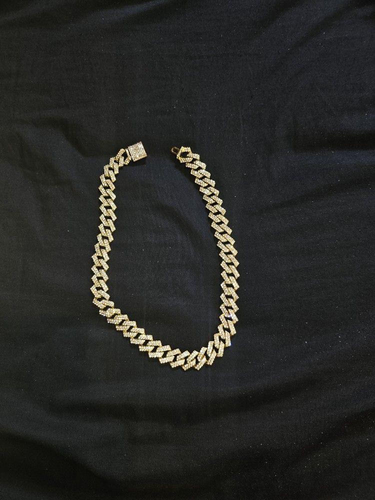 cuban link chain 18" 14mm gold plated...AAA+ rated brilliant shine! $60